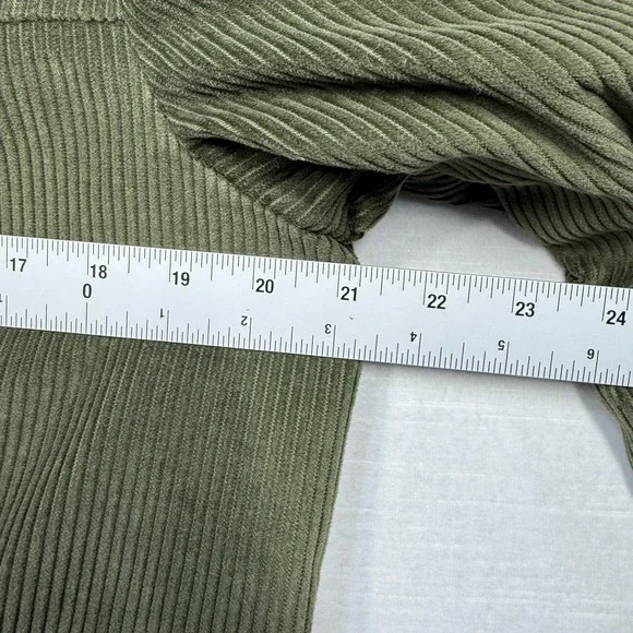 Vintage Sears Oakbrook Sportswear Corduroy Jacket Small Green Lined Flap Pockets